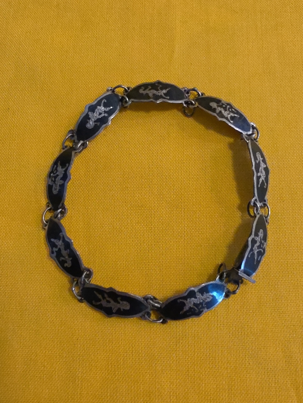 Vintage ▪︎ Siam Sterling Silver (Marked) ▪︎ Niello Bracelet